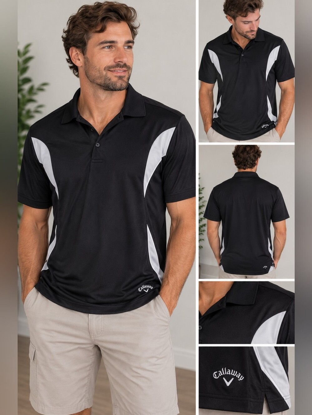 Callaway mens 2X black athletic polo top #26